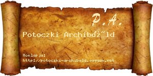 Potoczki Archibáld névjegykártya